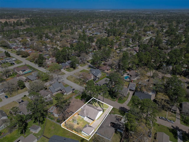 aerial view with a residential view