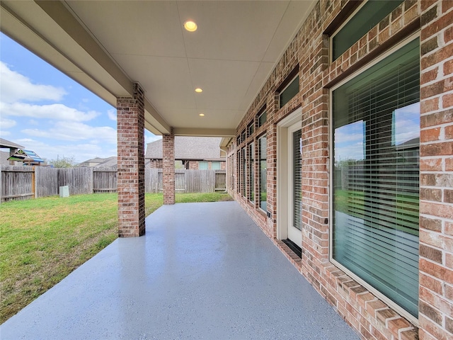 view of patio with a fenced backyard