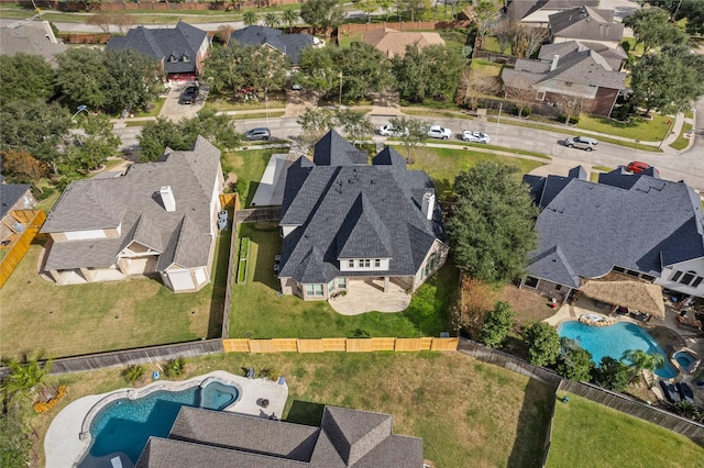 bird's eye view with a residential view