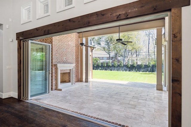 view of patio / terrace featuring fence