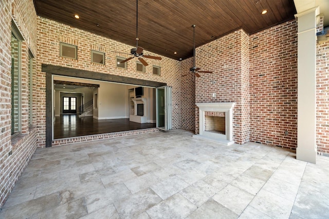 view of patio with a ceiling fan