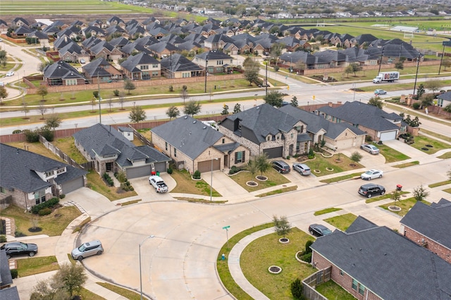 aerial view with a residential view