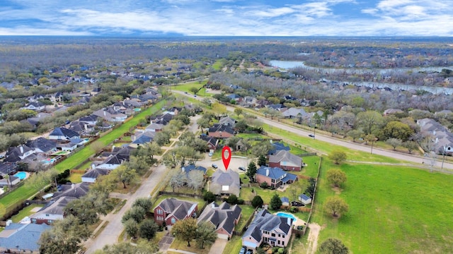 bird's eye view with a residential view