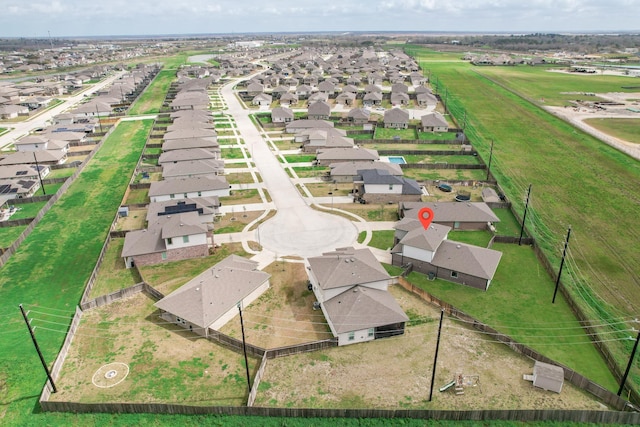 birds eye view of property with a residential view