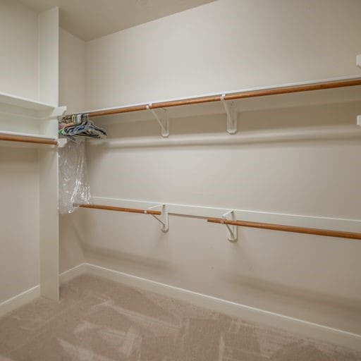 spacious closet with light carpet