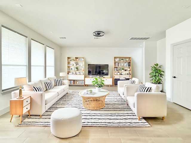 living area with visible vents