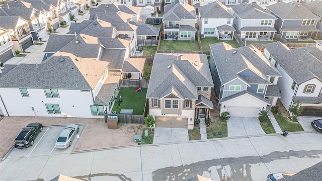 aerial view featuring a residential view