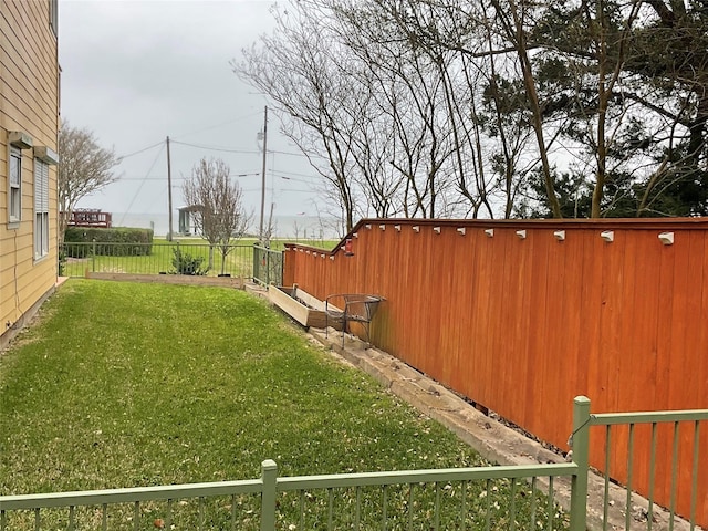 view of yard with fence