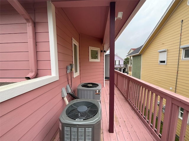 wooden terrace with central AC