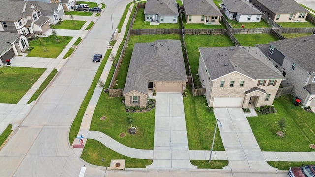 aerial view with a residential view