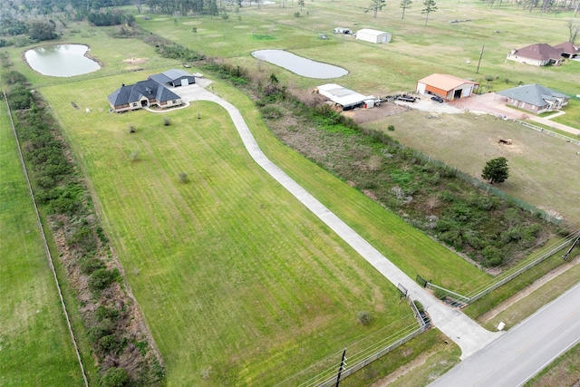 drone / aerial view featuring a rural view