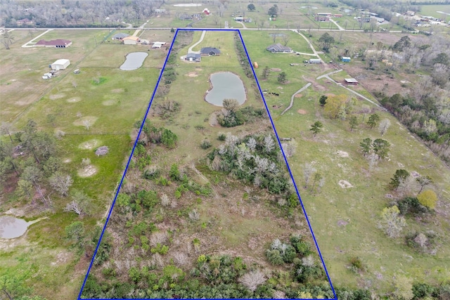 aerial view with a rural view