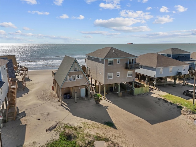 109 Beach Dr, Surfside Beach, TX 77541 - aerial view featuring a view of the beach and a water view