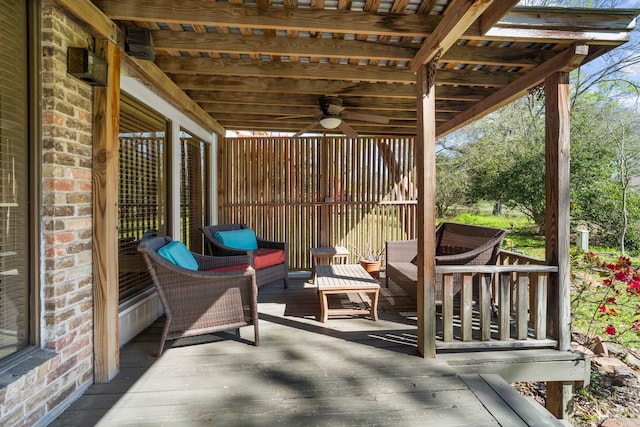 view of patio / terrace featuring a ceiling fan