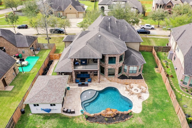 bird's eye view featuring a residential view