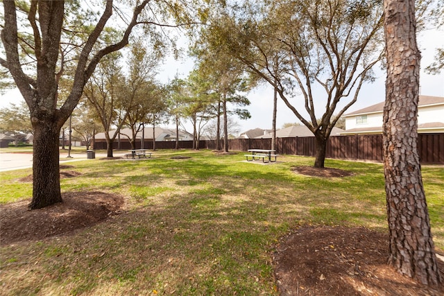 view of yard featuring fence