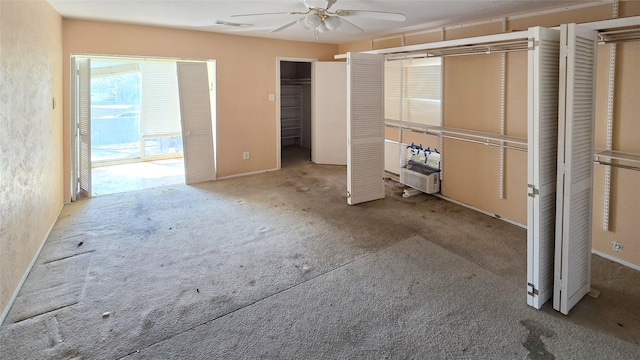 unfurnished bedroom featuring visible vents and ceiling fan