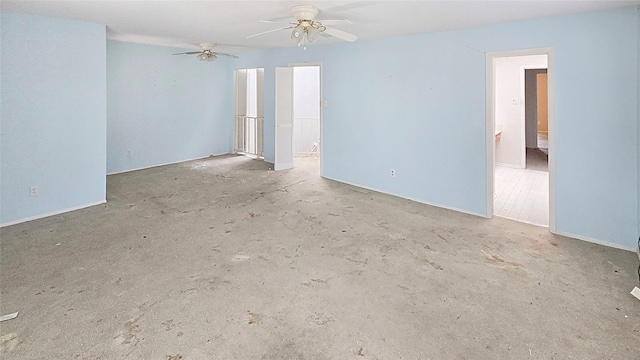 unfurnished room with ceiling fan