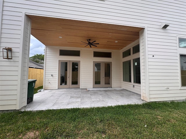 710 E 18th St, Houston, TX 77008 - view of patio with french doors and a ceiling fan