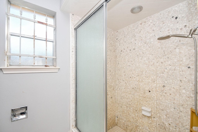 full bathroom featuring a healthy amount of sunlight and a stall shower