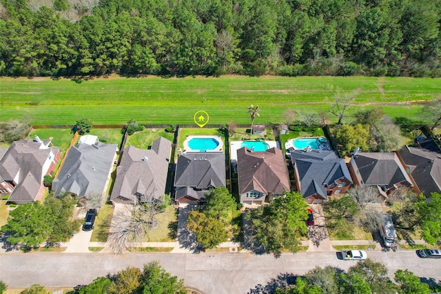 bird's eye view with a residential view