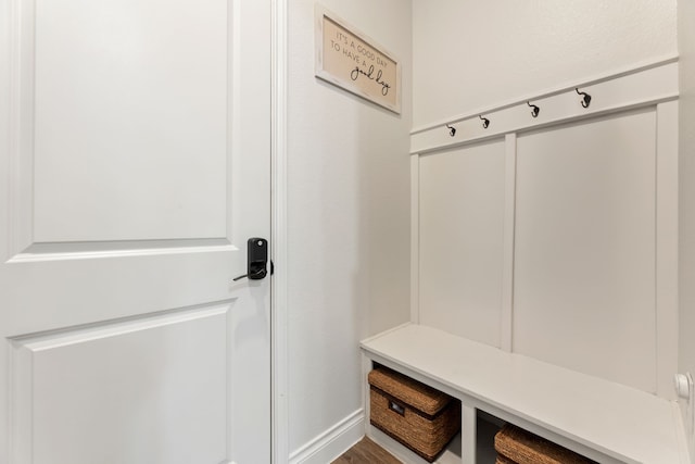 mudroom featuring wood finished floors