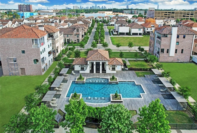 7527 Ciano Ln, Houston, TX 77055 - view of urban area with a pool area
