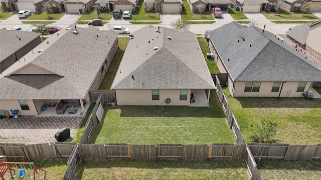 aerial view with a residential view