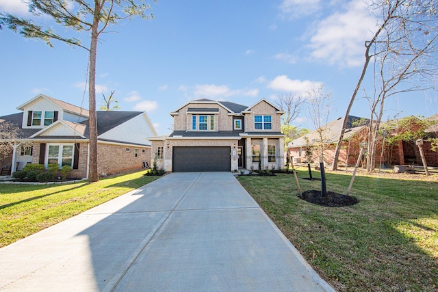 3714 Windswept Dr, Montgomery, TX 77356 - view of front of house with concrete driveway, an attached garage, and a front yard
