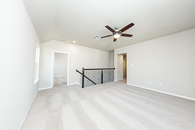 3714 Windswept Dr, Montgomery, TX 77356 - unfurnished room with baseboards, a ceiling fan, visible vents, and light carpet