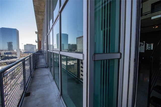 balcony with a city view