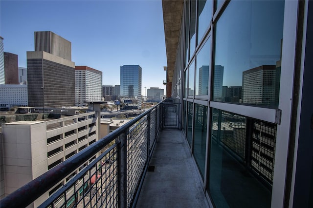 balcony with a city view