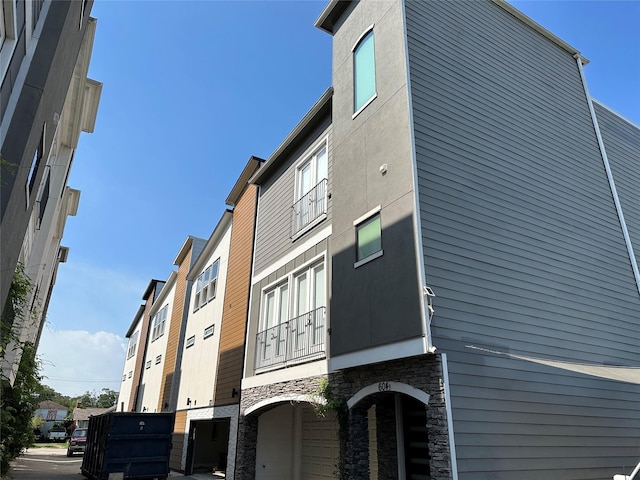 view of property with a garage