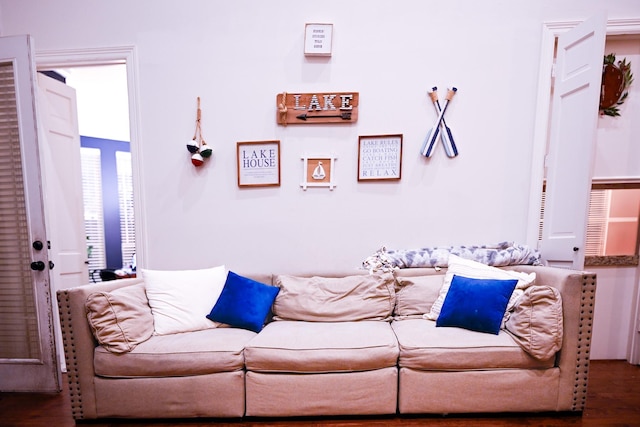 living area featuring wood finished floors