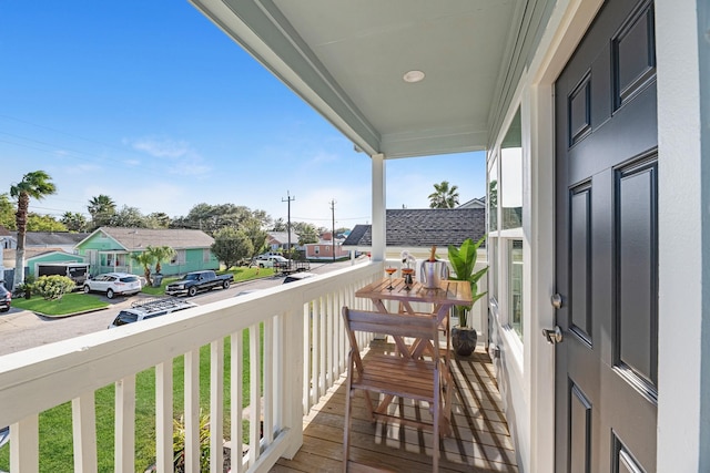 balcony with a residential view