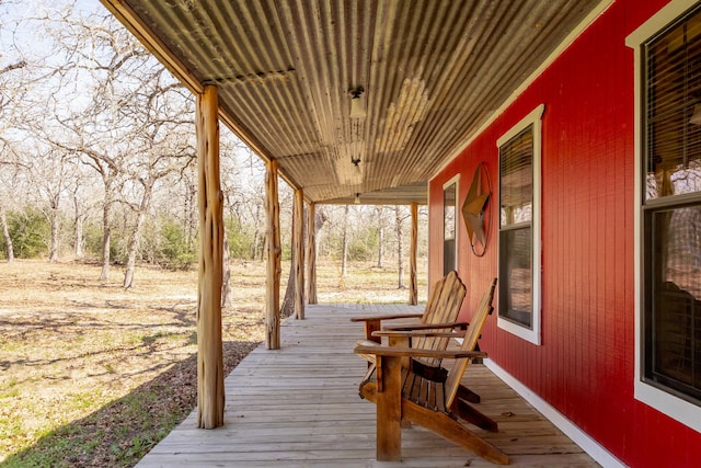 wooden deck with covered porch