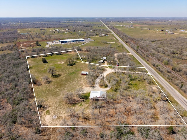 drone / aerial view featuring a rural view