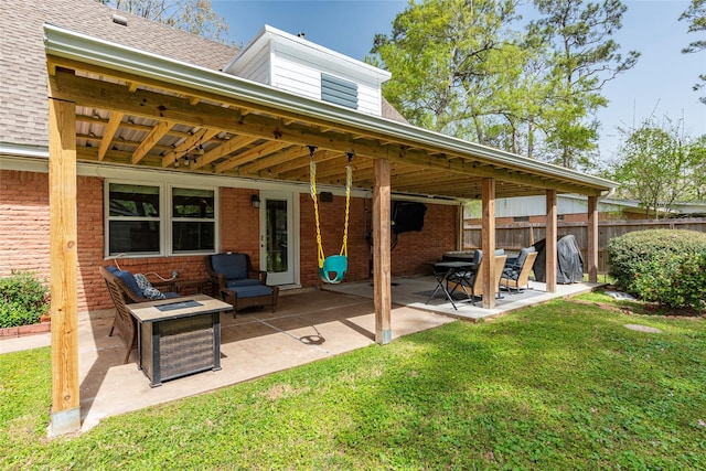 view of patio with fence