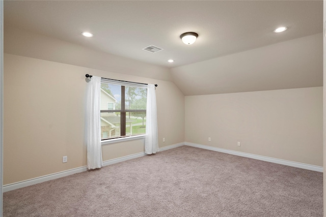 12530 Sharps Ln, Magnolia, TX 77354 - additional living space with light carpet, vaulted ceiling, recessed lighting, and baseboards