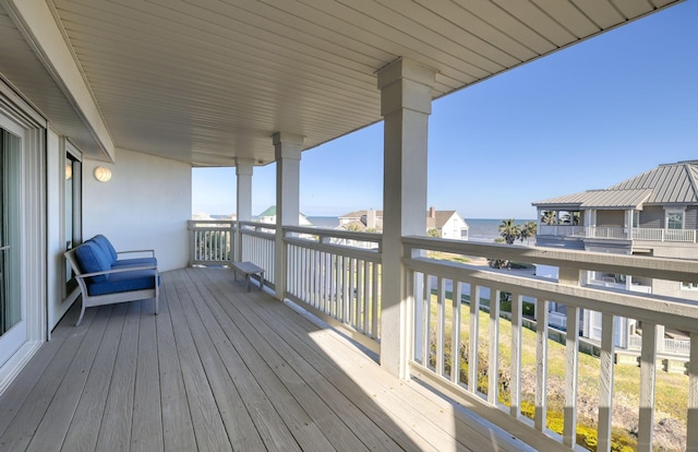 4206 Turks Pt, Galveston, TX 77554 - wooden terrace with a water view