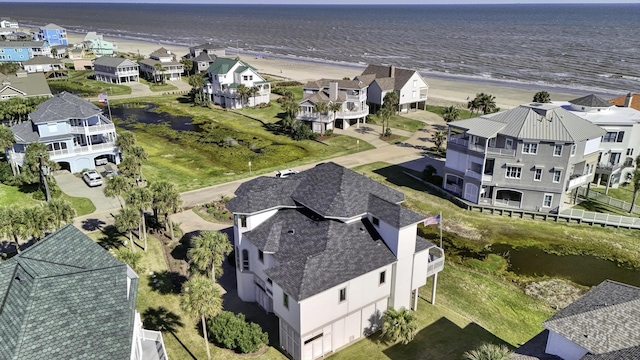 4206 Turks Pt, Galveston, TX 77554 - bird's eye view featuring a residential view and a water view