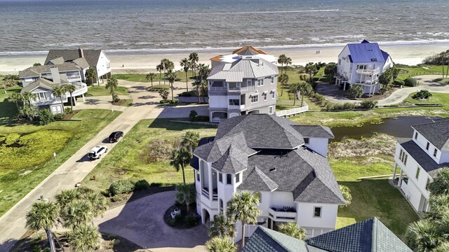 4206 Turks Pt, Galveston, TX 77554 - drone / aerial view with a beach view and a water view