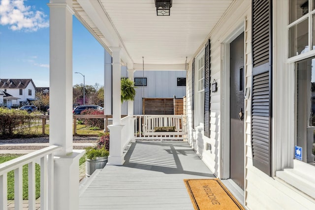 exterior space with covered porch