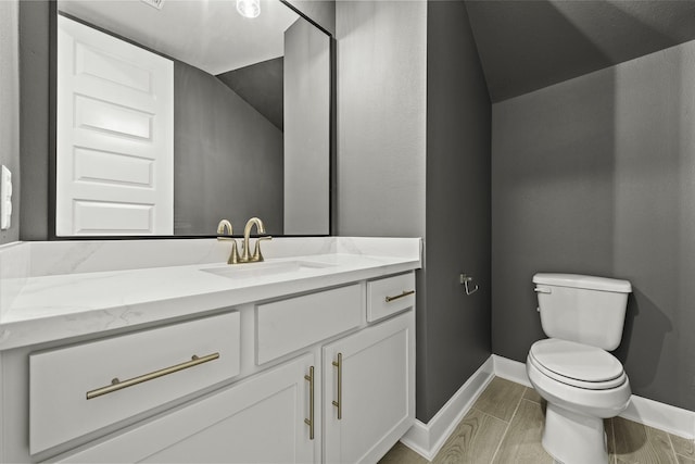 8407 Sheffields Leader, Fulshear, TX 77441 - bathroom featuring vanity and lofted ceiling