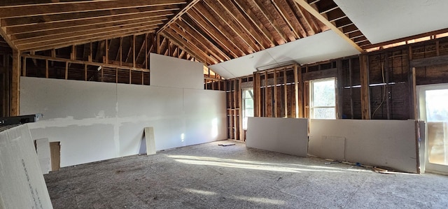 miscellaneous room with vaulted ceiling