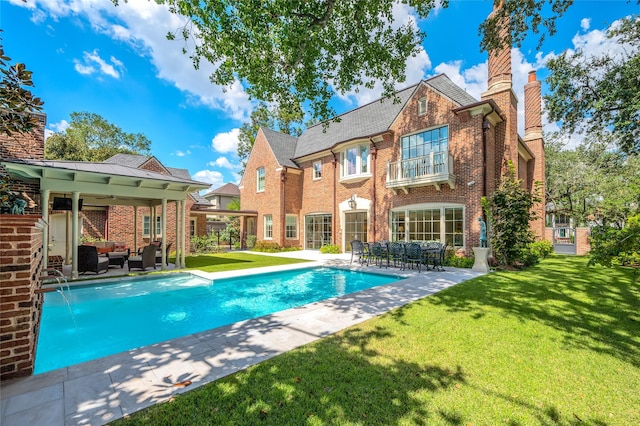 2131 Brentwood Dr, Houston, TX 77019 - swimming pool featuring outdoor lounge area, a patio, a yard, and a gazebo