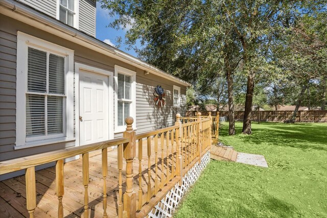 725 Columbus Rd, Sealy, TX 77474 - view of yard featuring a wooden deck and fence