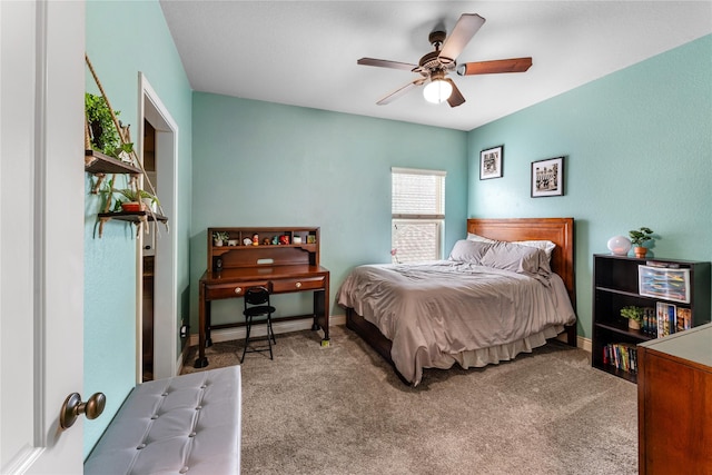 17131 Lumberton Dr, Cypress, TX 77433 - bedroom featuring carpet flooring, baseboards, and ceiling fan