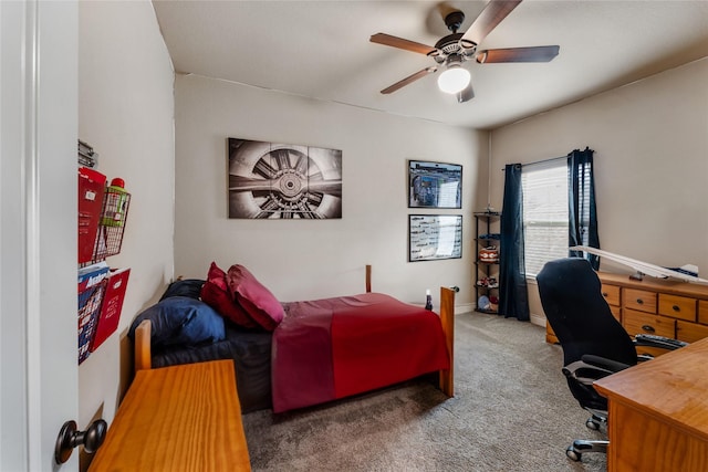 17131 Lumberton Dr, Cypress, TX 77433 - bedroom with an office area, carpet floors, and a ceiling fan
