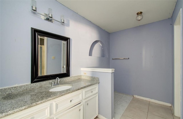 bathroom featuring vanity and tile patterned floors